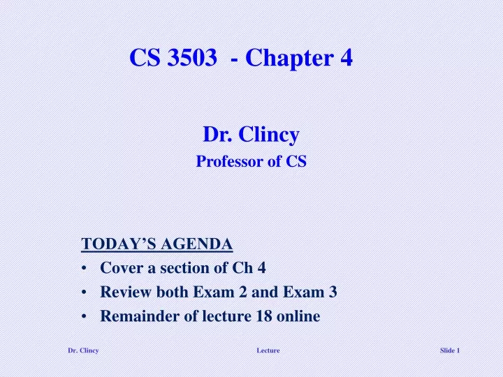 cs 3503 chapter 4