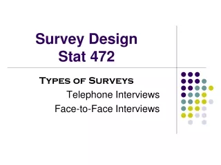 Survey Design Stat 472