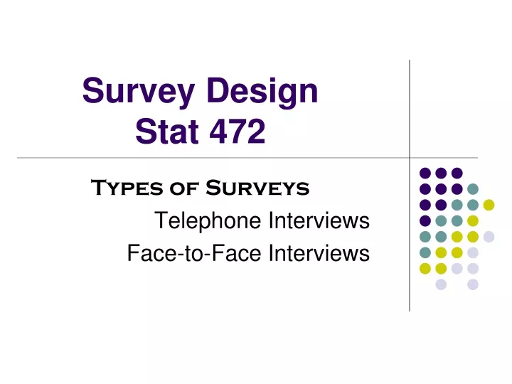 survey design stat 472