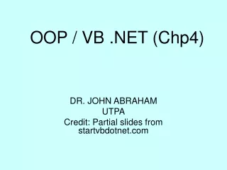 OOP / VB .NET (Chp4)
