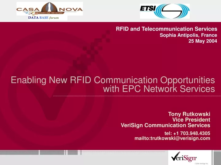 enabling new rfid communication opportunities with epc network services