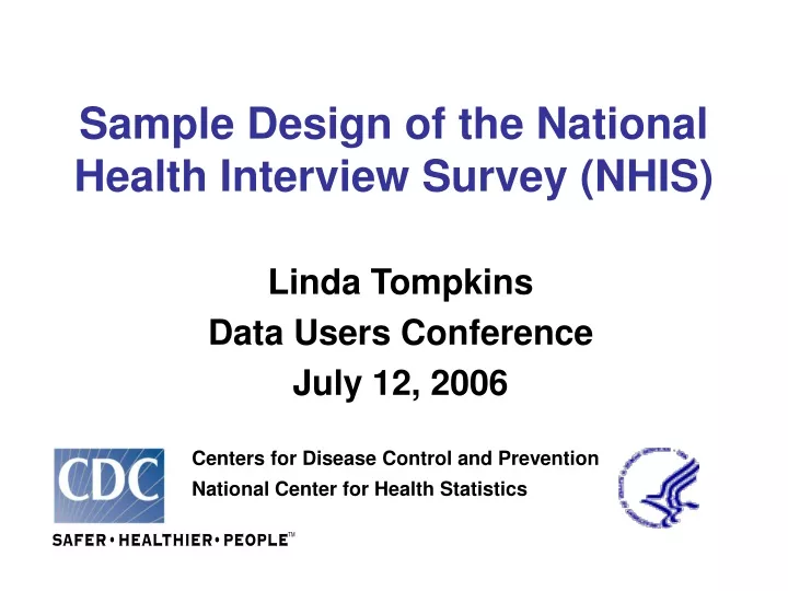 sample design of the national health interview survey nhis