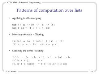 Patterns of computation over lists