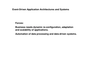 Forces:  Business needs dynamic re-configuration, adaptation and scalability of applications.