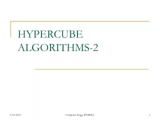 HYPERCUBE ALGORITHMS-2