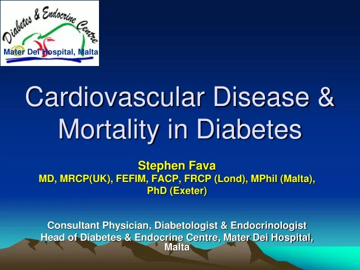 cardiovascular disease mortality in diabetes