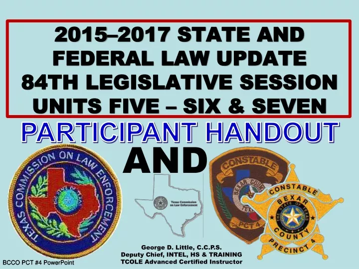 2015 2017 state and federal law update 84th