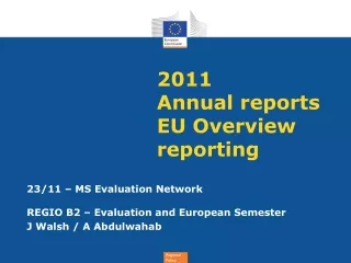 2011  Annual reports EU Overview reporting