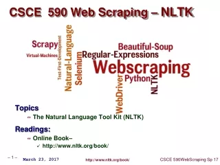 CSCE  590 Web Scraping –  NLTK