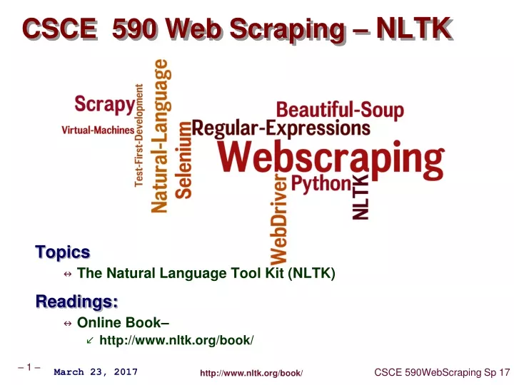 csce 590 web scraping nltk