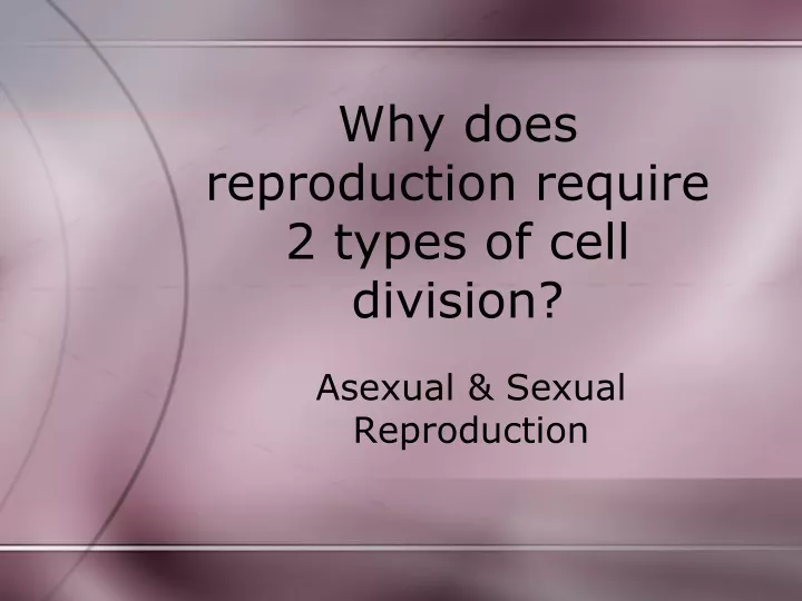 why does reproduction require 2 types of cell division