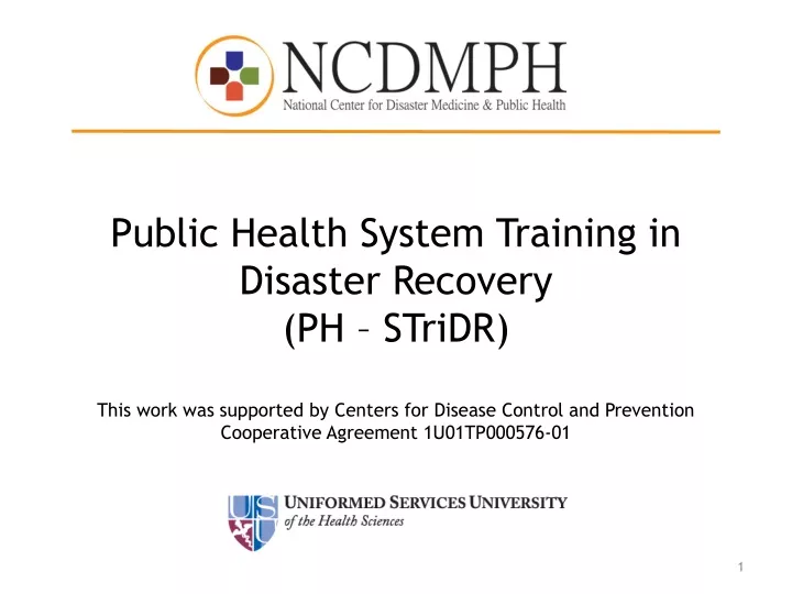 public health system training in disaster