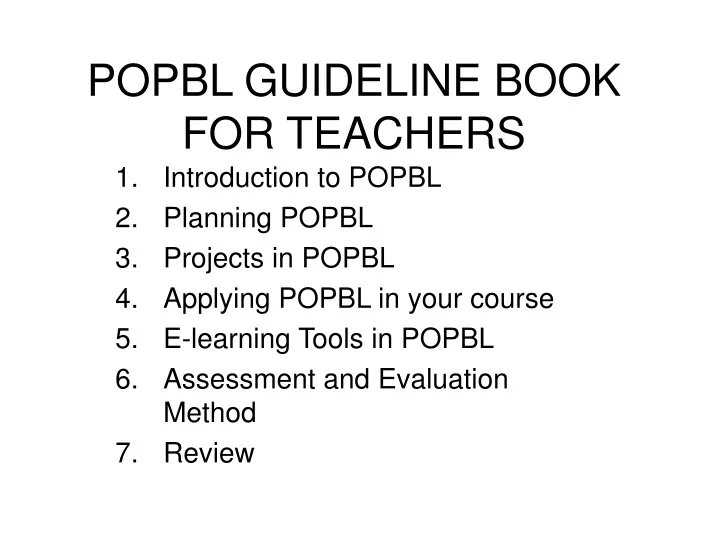 popbl guideline book for teachers