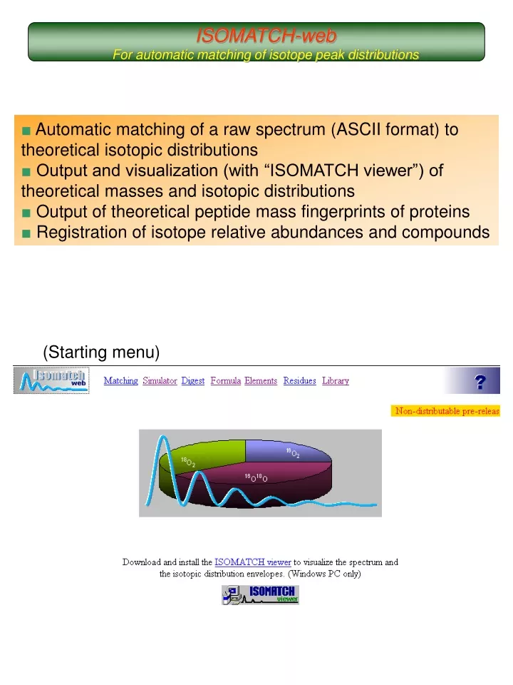 isomatch web for automatic matching of isotope