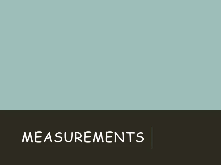 measurements