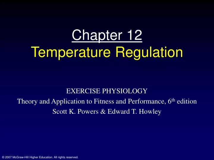 chapter 12 temperature regulation