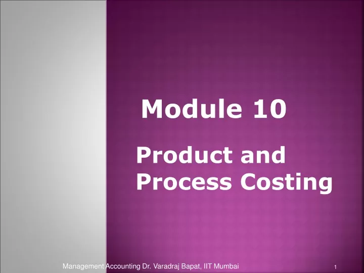 product and process costing