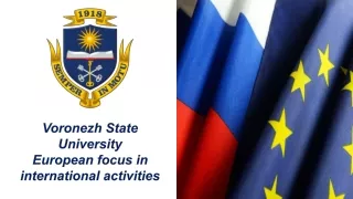 Voronezh State University European focus in international activities