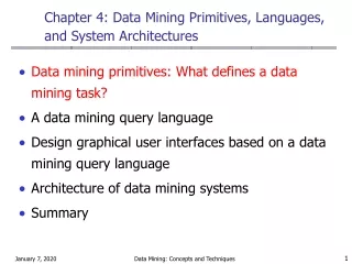 Chapter 4: Data Mining Primitives, Languages, and System Architectures
