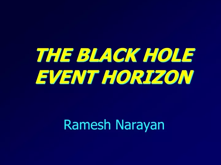 the black hole event horizon
