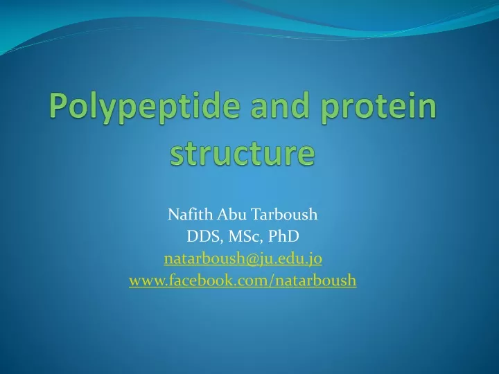 polypeptide and protein structure