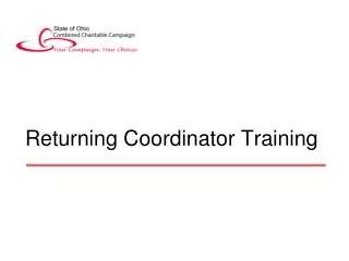 Returning Coordinator Training