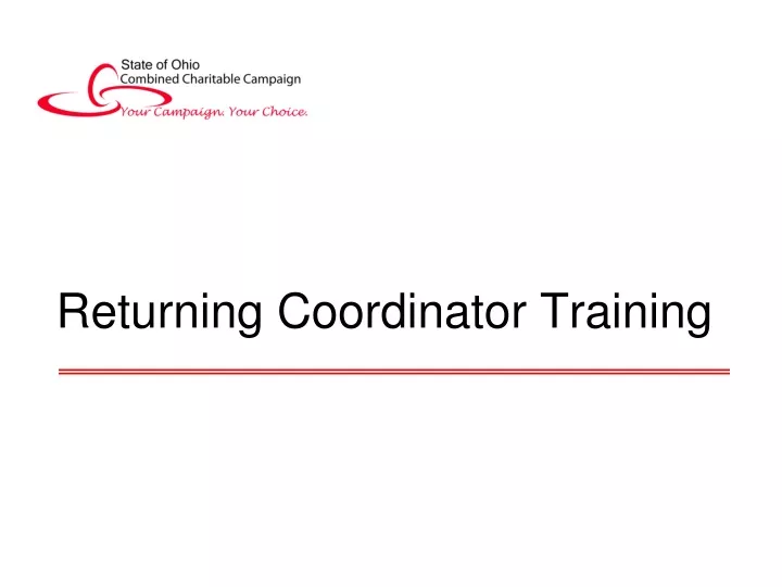 returning coordinator training