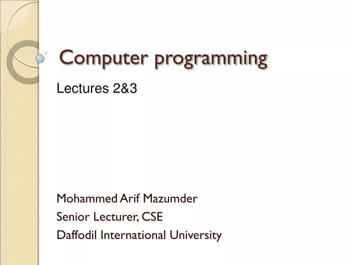 computer programming