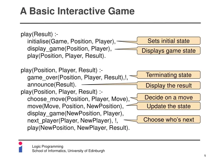 a basic interactive game
