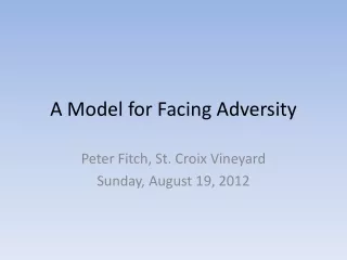 A Model for Facing Adversity