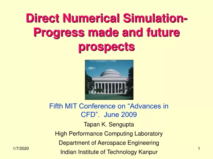 fifth mit conference on advances in cfd june 2009