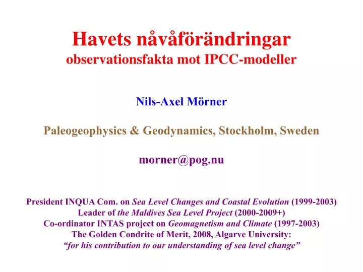 havets n v f r ndringar observationsfakta