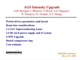 Proton driver parameters and layout Beam loss considerations 1.2 GeV Superconducting Linac