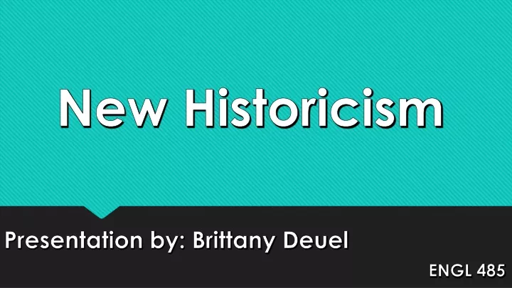 new historicism