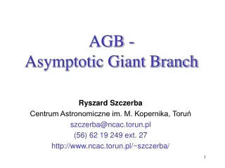 AGB -  Asymptotic Giant Branch