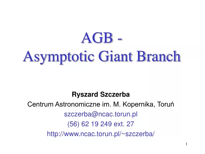 agb asymptotic giant branch