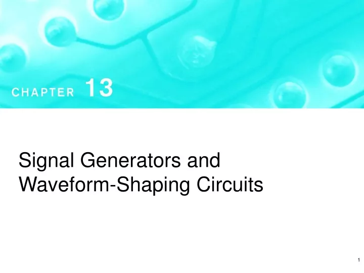 signal generators and waveform shaping circuits