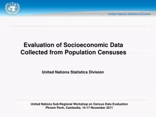 Evaluation of Socioeconomic Data Collected from Population Censuses