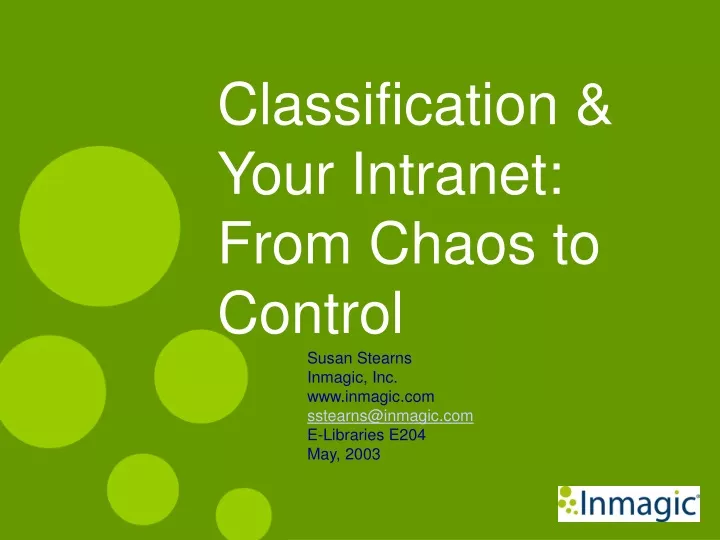 classification your intranet from chaos to control