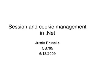 Session and cookie management in .Net