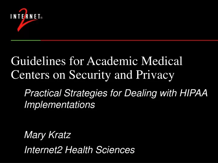 guidelines for academic medical centers on security and privacy
