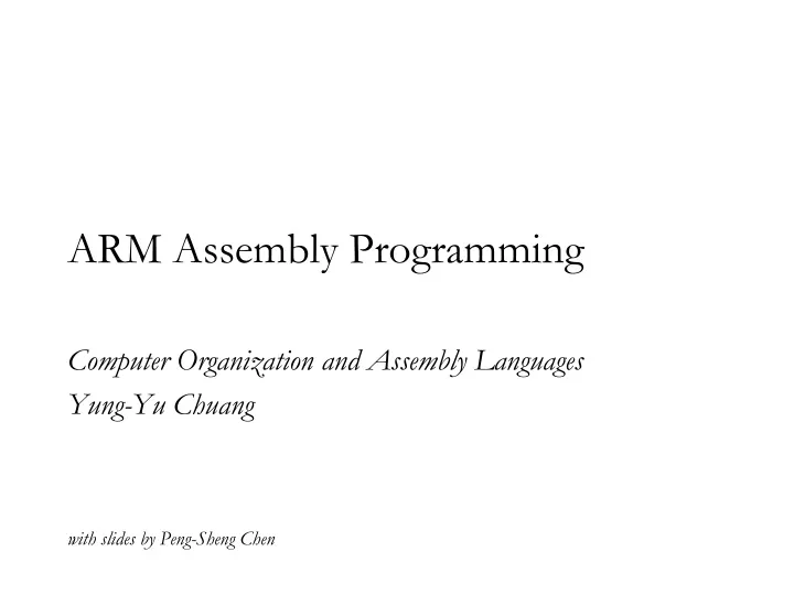 arm assembly programming