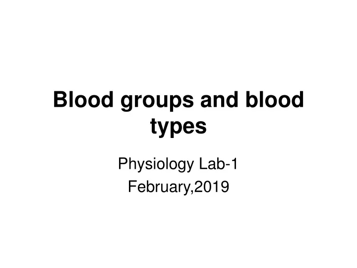 blood groups and blood types