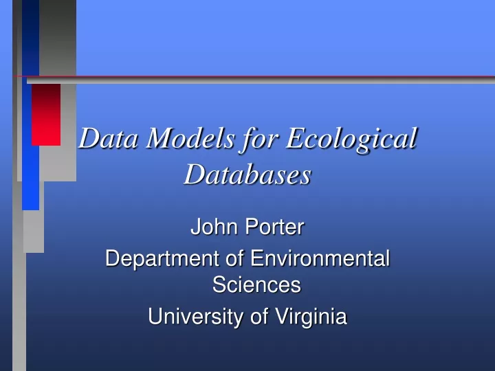 data models for ecological databases