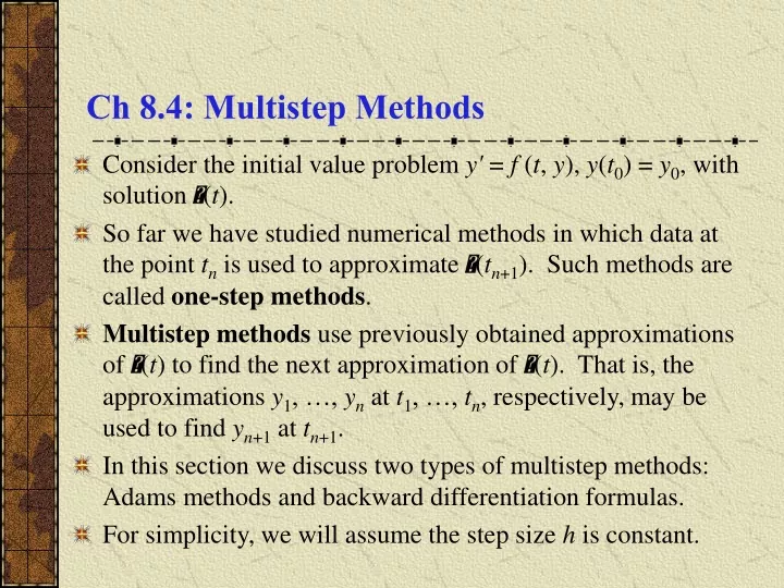 ch 8 4 multistep methods