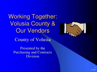 Working Together:  Volusia County &amp; Our Vendors