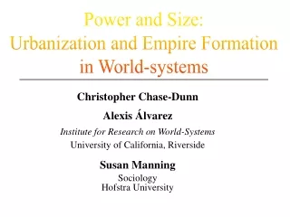 Power and Size: Urbanization and Empire Formation in World-systems