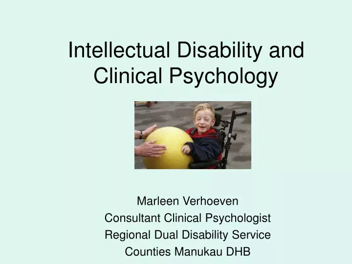 intellectual disability and clinical psychology