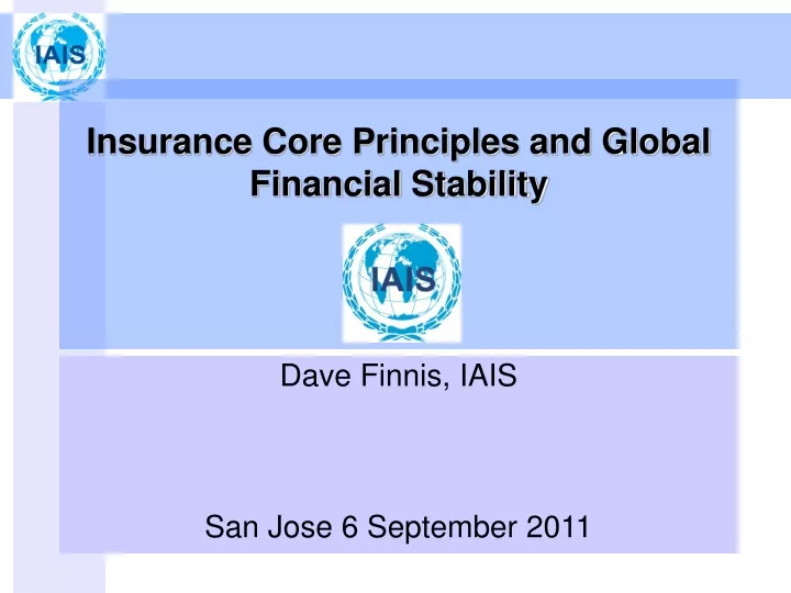 insurance core principles and global financial stability