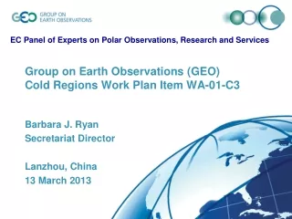 Group on Earth Observations (GEO) Cold Regions Work Plan Item WA-01-C3
